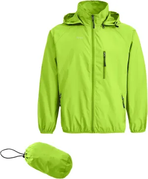 Spmor Men's Lightweight Waterproof Jacket Packable Windbreaker Running Coat