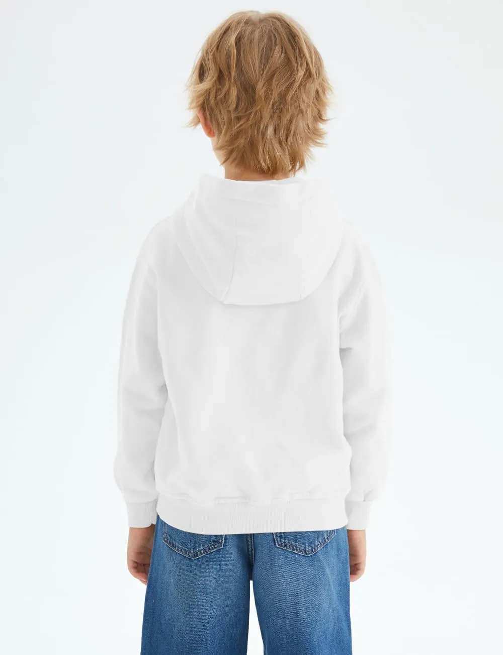 Spring&Gege Boys Full Zip Hoodies High Neck Mid-weight Fleece Hooded Sweatshirts for Children
