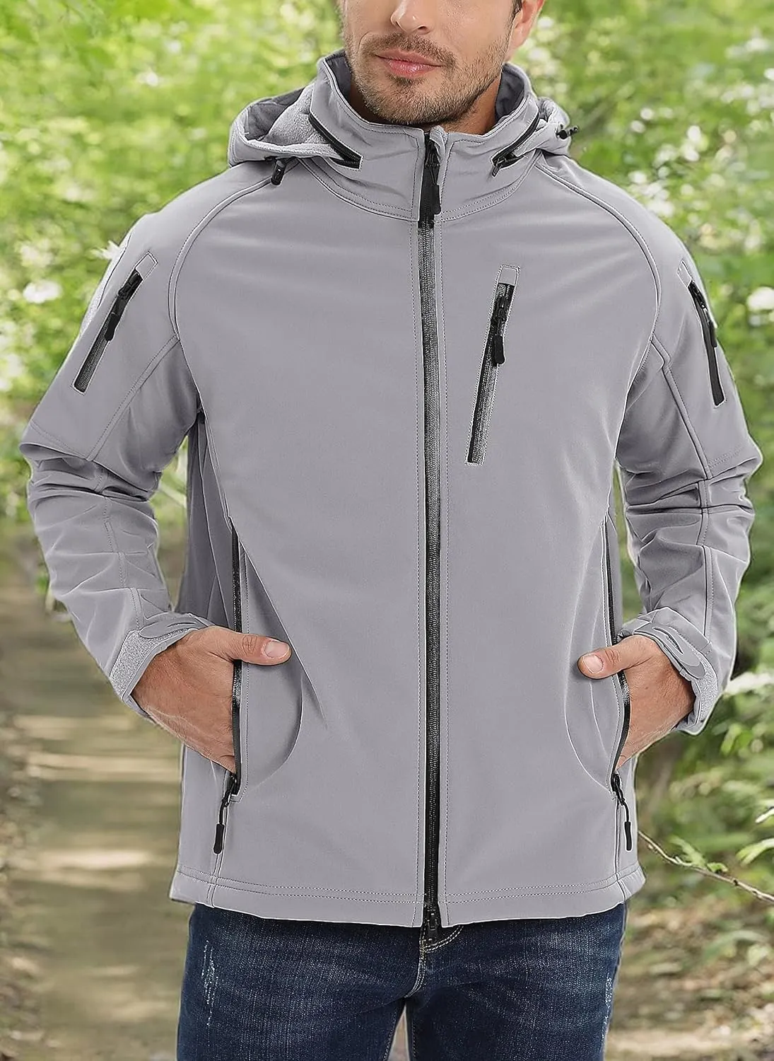 TACVASEN Men's Special Ops Military Jacket Water Resistant Windproof Tactical Winter Zip Up Rain Coat Hunting Outdoors