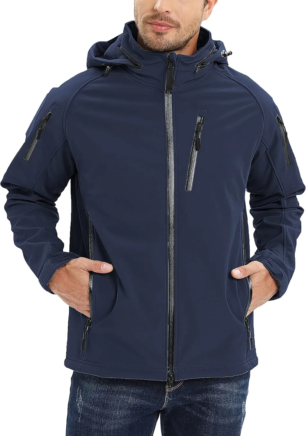TACVASEN Men's Special Ops Military Jacket Water Resistant Windproof Tactical Winter Zip Up Rain Coat Hunting Outdoors