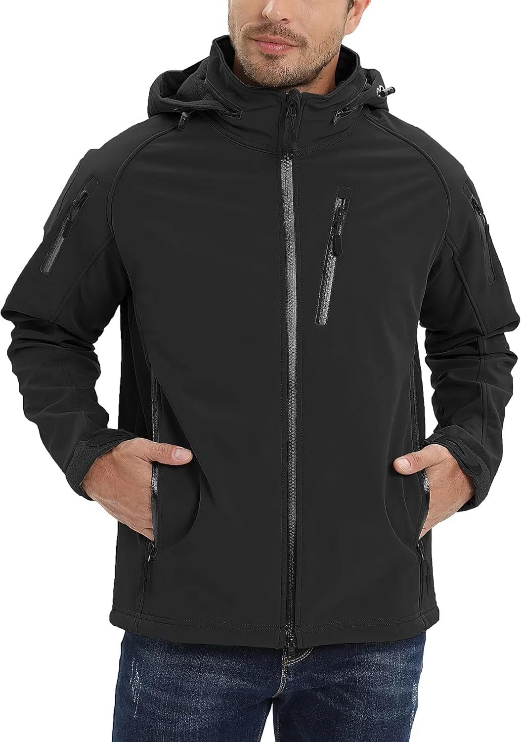 TACVASEN Men's Special Ops Military Jacket Water Resistant Windproof Tactical Winter Zip Up Rain Coat Hunting Outdoors