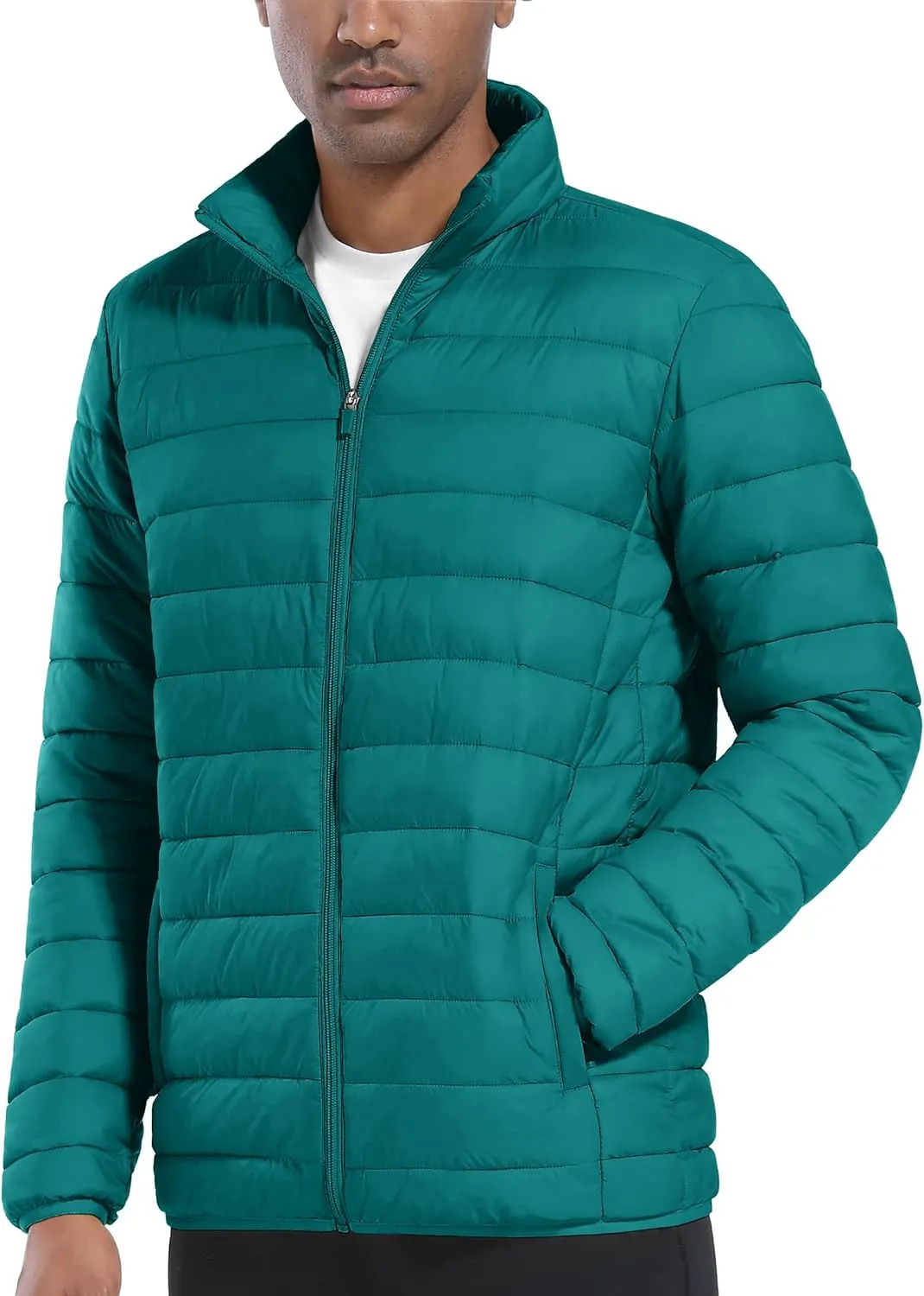 TACVASEN Puffer Jacket for Men Winter Warm Winter Lightweight Coat Water Repellent Windproof Insulated Jacket