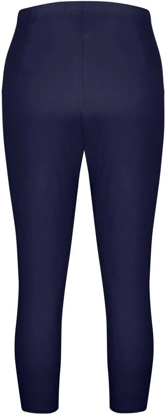 TANGNADE Women Capri Pants Plus Size Stretch Knee Length Leggings Elastic Waist Casual Summer Ladies Pull On Capris