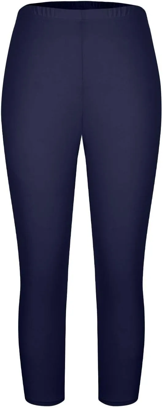 TANGNADE Women Capri Pants Plus Size Stretch Knee Length Leggings Elastic Waist Casual Summer Ladies Pull On Capris
