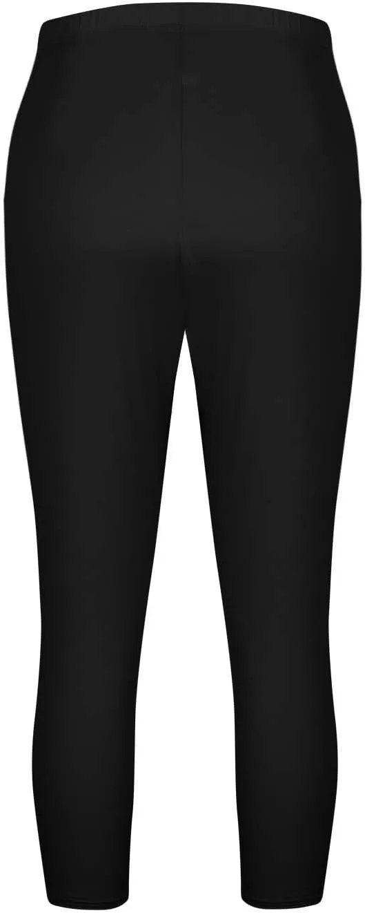 TANGNADE Women Capri Pants Plus Size Stretch Knee Length Leggings Elastic Waist Casual Summer Ladies Pull On Capris