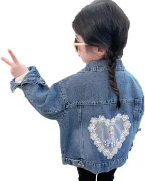 The Children's Place girls Basic Denim Jacket, Azure Wash, Small US