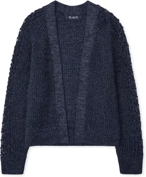 The Children's Place Girls' Long Sleeve Open Front Knit Cardigan
