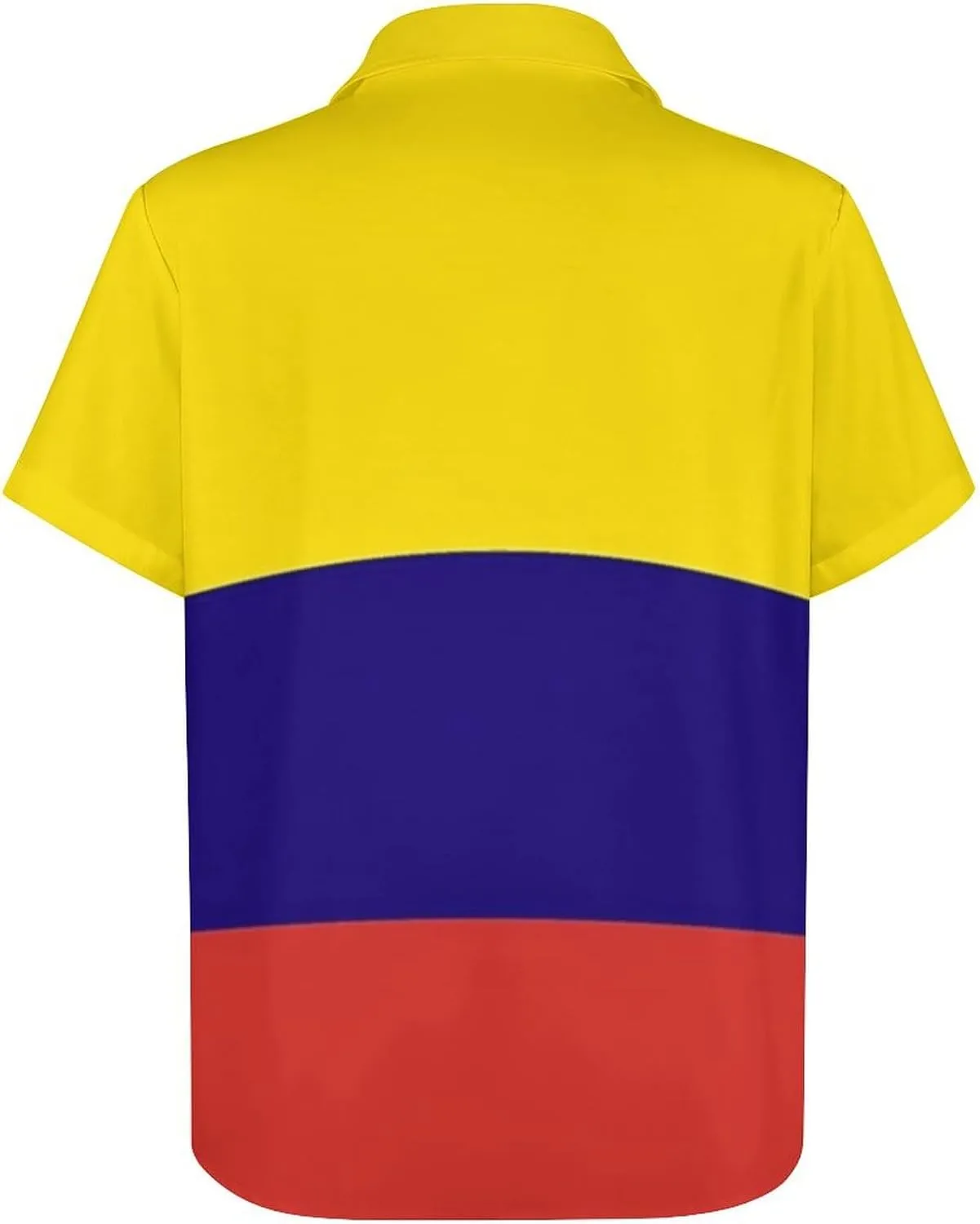 The Colombia Flag Print Men's Short Sleeve Shirt Regular Fit Casual Summer Beach Shirt Oversized Breathable Qu