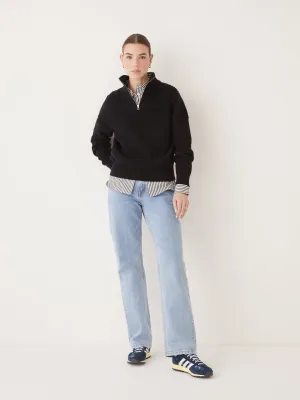 The Half-Zip Mockneck Sweater in Black