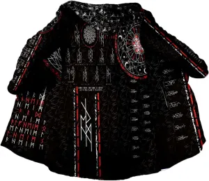 Thick Warm Hooded Cloak Men Tattoo Symbol Viking Armor Overcoat Coat Windproof Fleece Jacket
