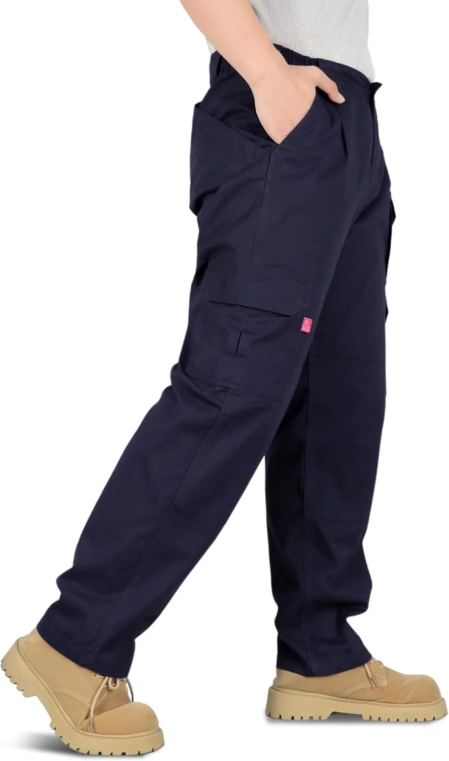 Titicaca Men's FR Cargo Pants Flame Resistant Pants Lightweight 7.5oz 100% Cotton Fire Retardant Elastic Waist Pants