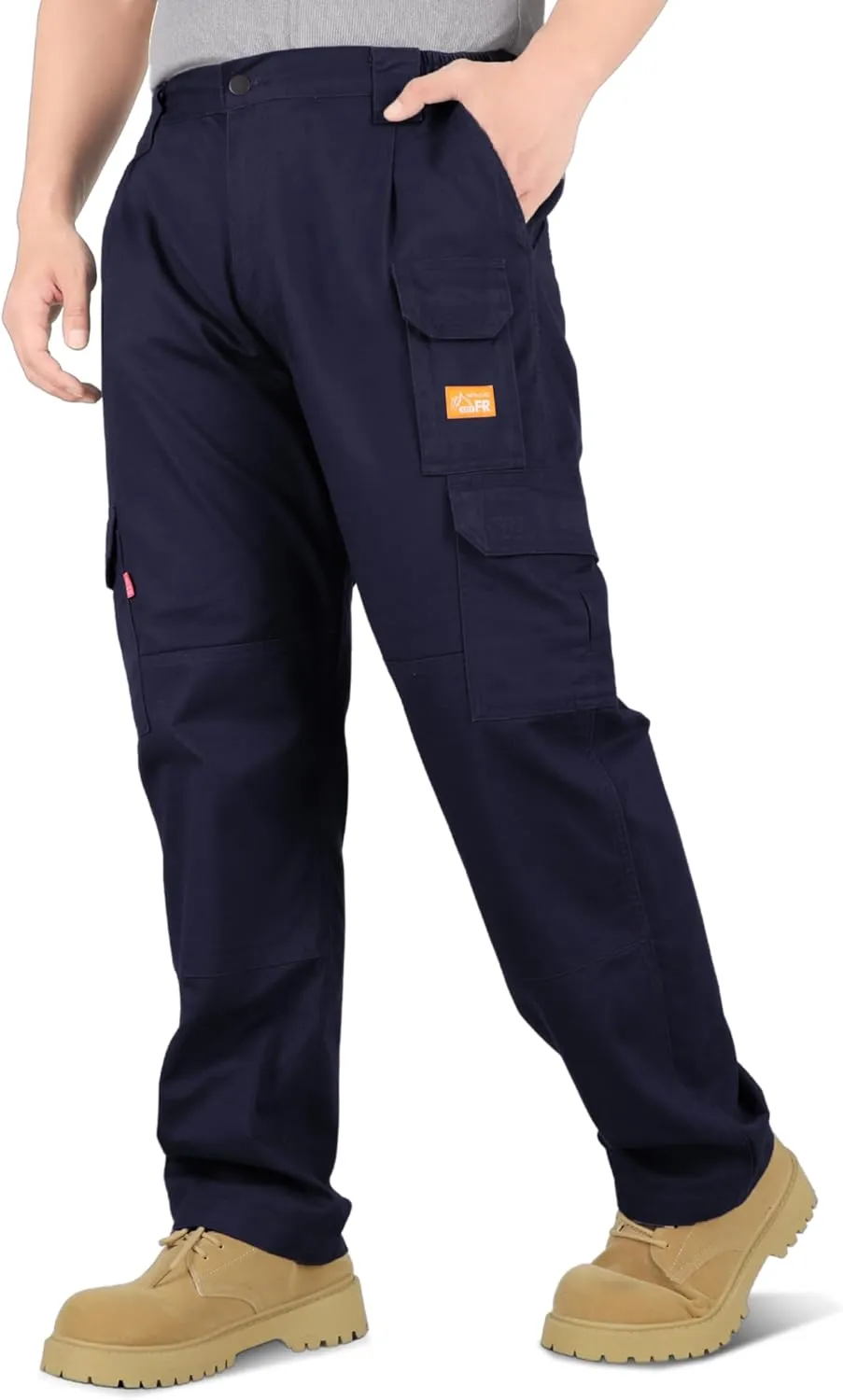 Titicaca Men's FR Cargo Pants Flame Resistant Pants Lightweight 7.5oz 100% Cotton Fire Retardant Elastic Waist Pants