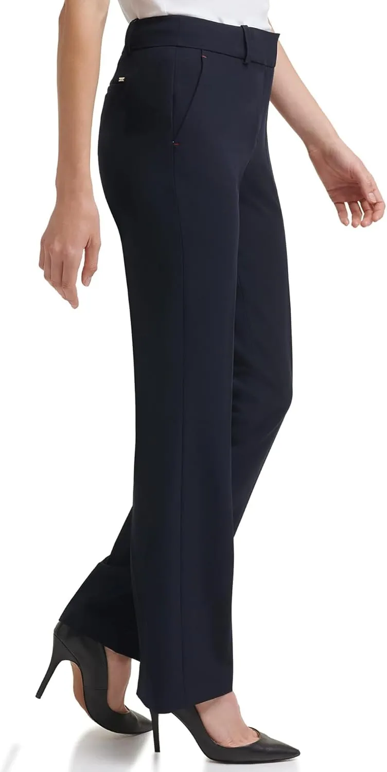 Tommy Hilfiger Women's Dress Pants  Straight-legged Trousers With Elastic Waist