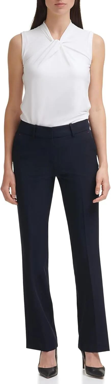 Tommy Hilfiger Women's Dress Pants  Straight-legged Trousers With Elastic Waist