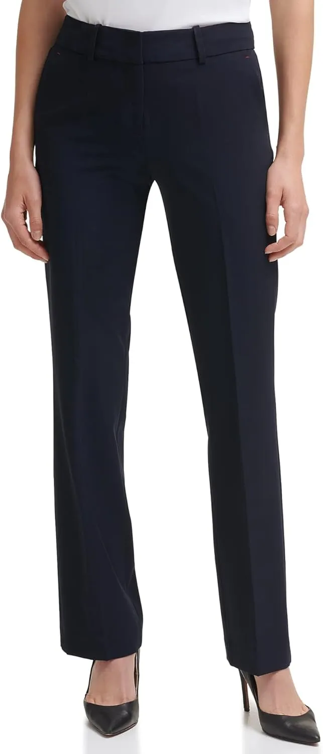 Tommy Hilfiger Women's Dress Pants  Straight-legged Trousers With Elastic Waist