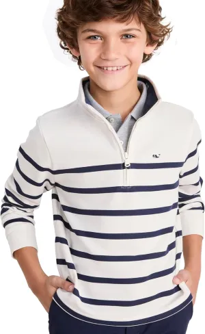 vineyard vines Boys' Breton Stripe Saltwater Quarter-Zip