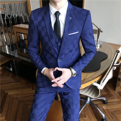 West Louis Designer Formal Business Three Piece Suit
