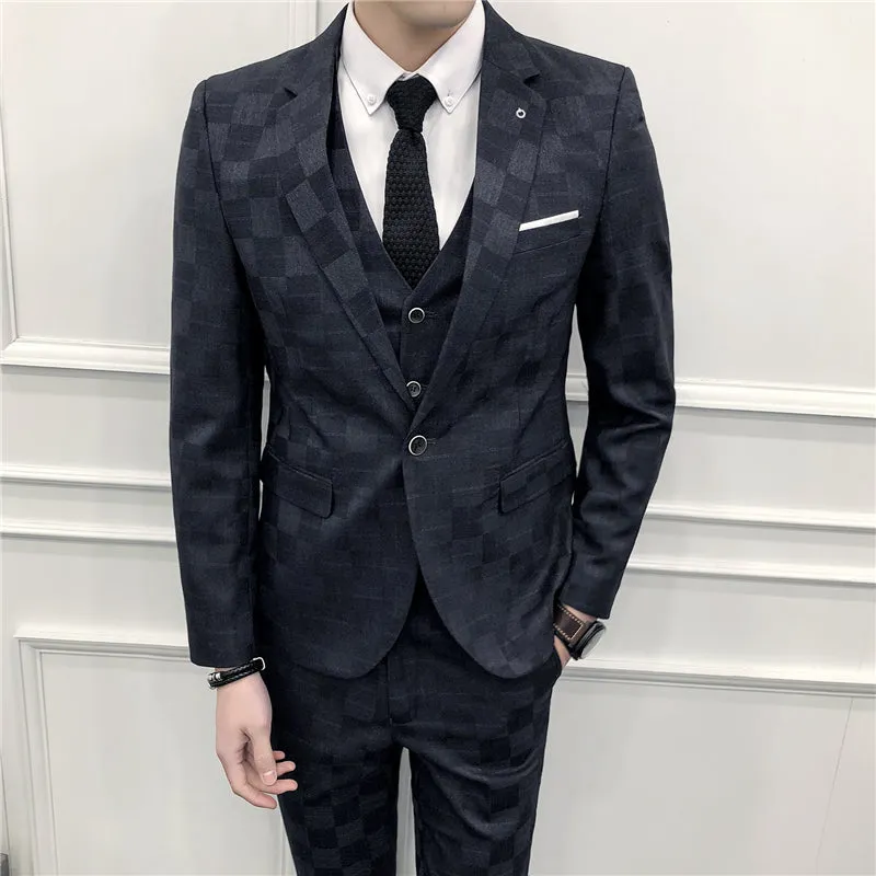 West Louis Designer Formal Business Three Piece Suit