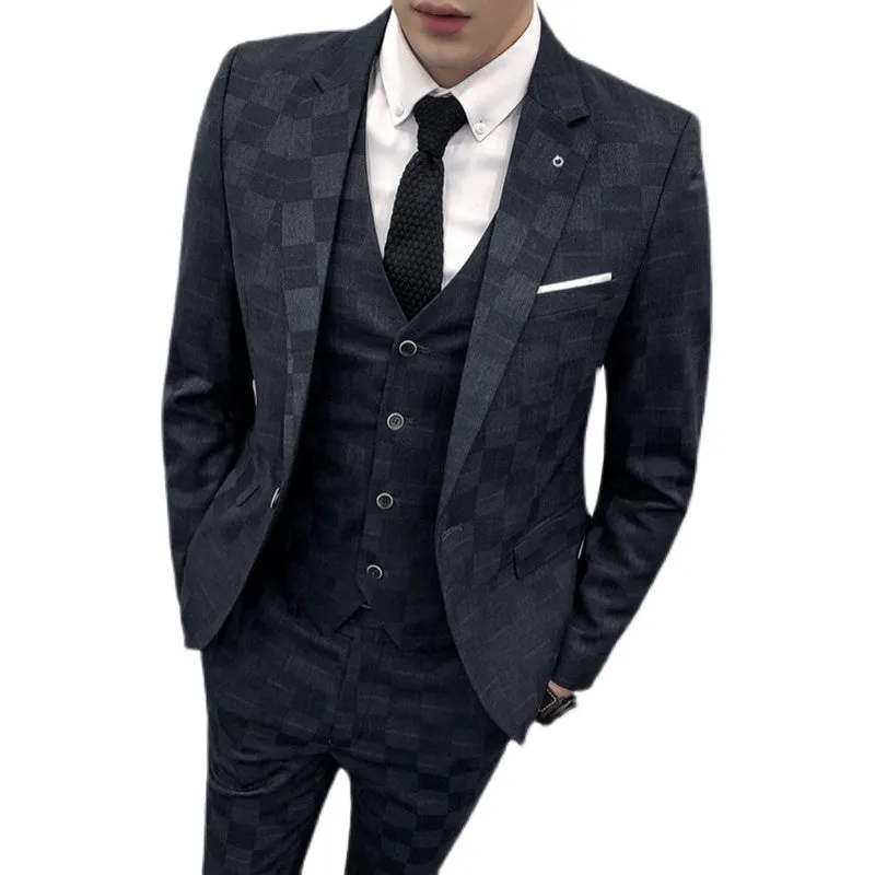 West Louis Designer Formal Business Three Piece Suit