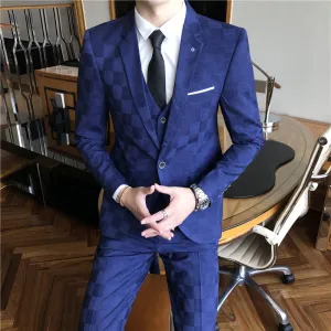 West Louis Designer Formal Business Three Piece Suit