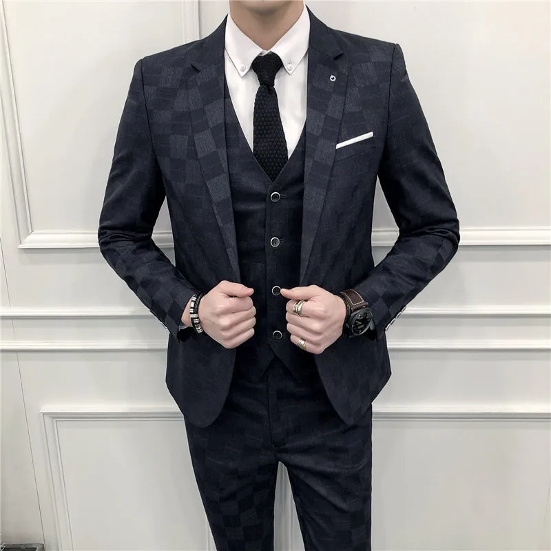 West Louis Designer Formal Business Three Piece Suit