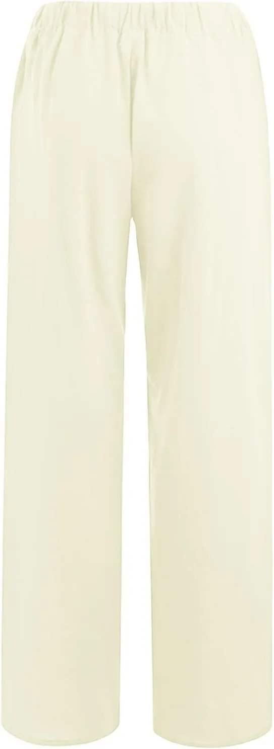 Wide Leg Trousers for Women 2024 Plus Size Drawstring High Elastic Waist Casual Pants Loose Fit Straight Summer Items