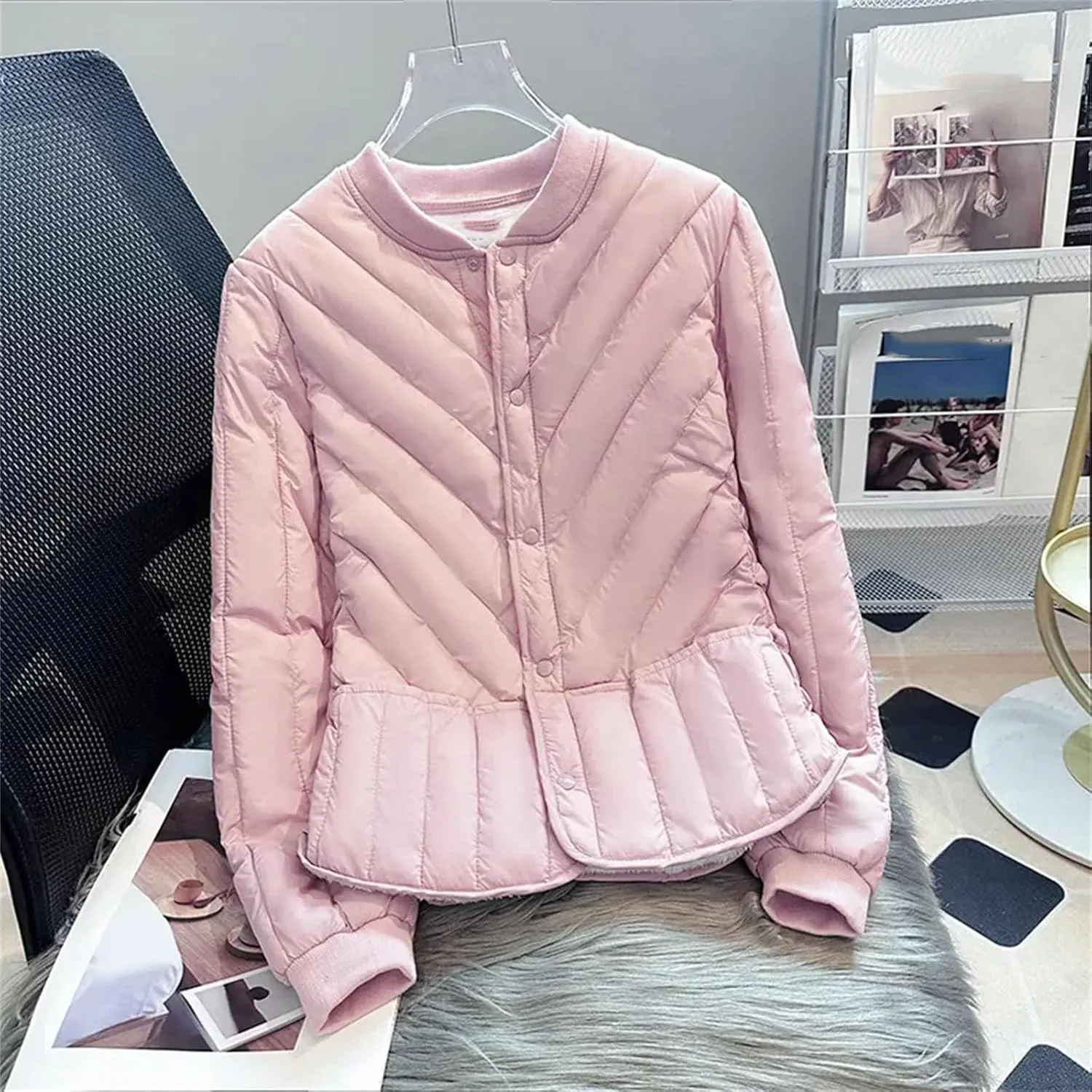 Winter Short Liner Down Padded Jacket WomenVelvet Thick Warm Cotton Clothes Female Slim Coat