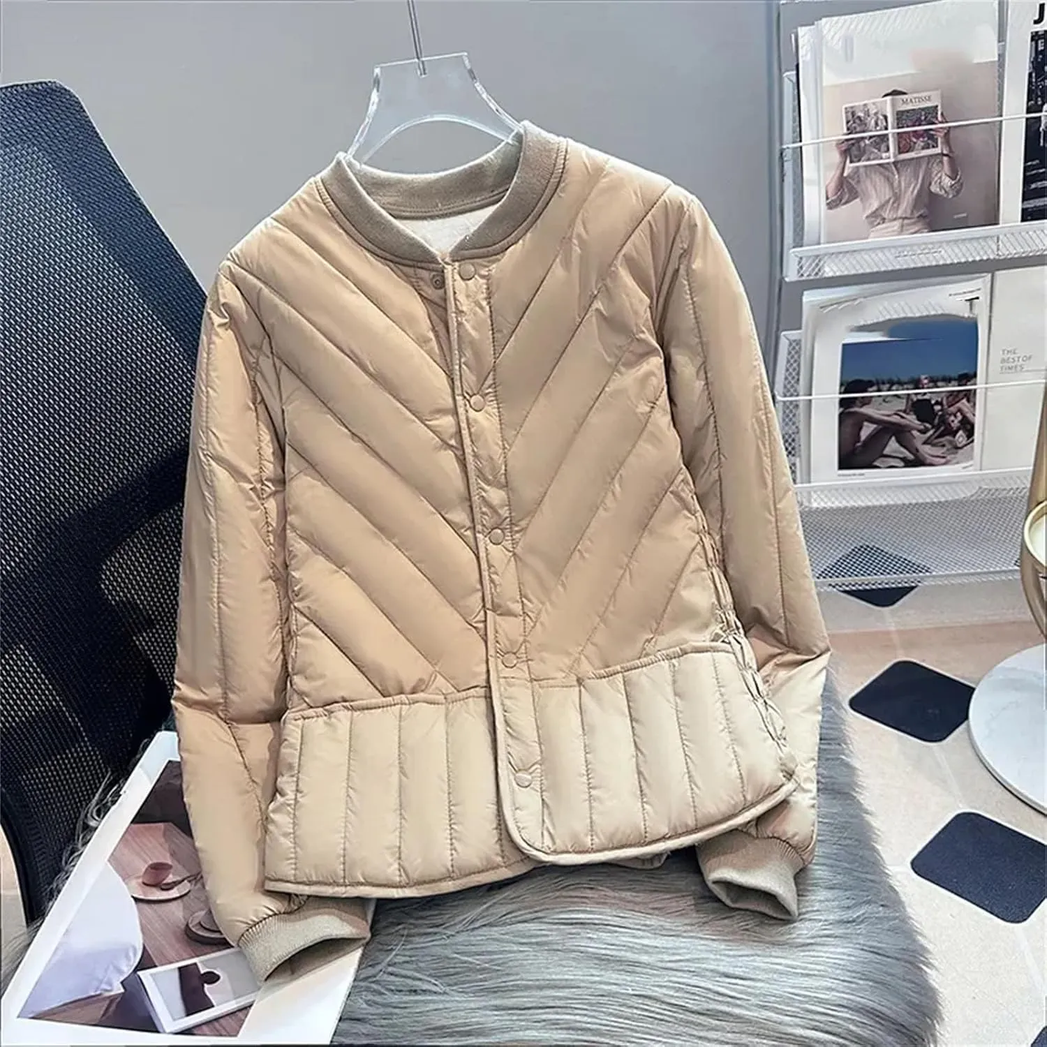 Winter Short Liner Down Padded Jacket WomenVelvet Thick Warm Cotton Clothes Female Slim Coat