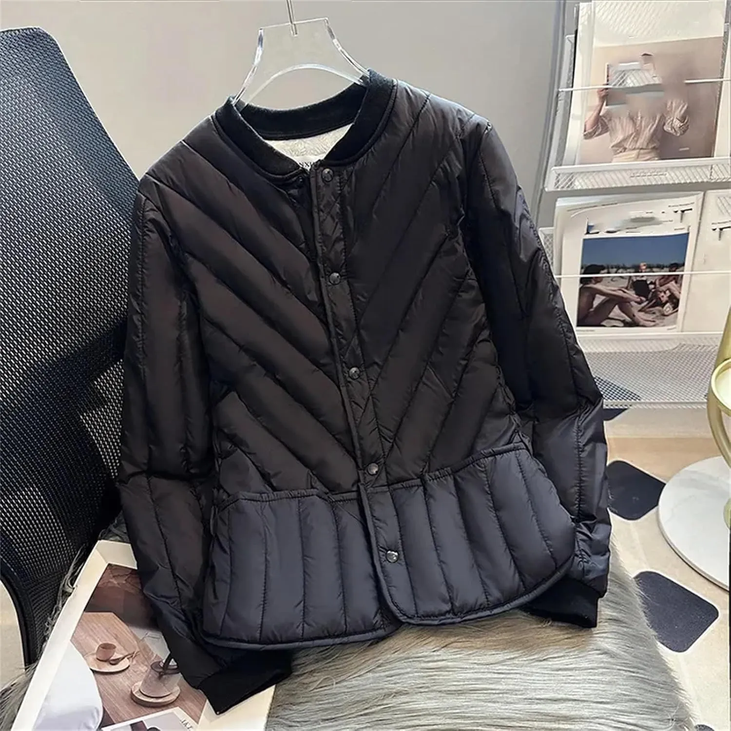 Winter Short Liner Down Padded Jacket WomenVelvet Thick Warm Cotton Clothes Female Slim Coat