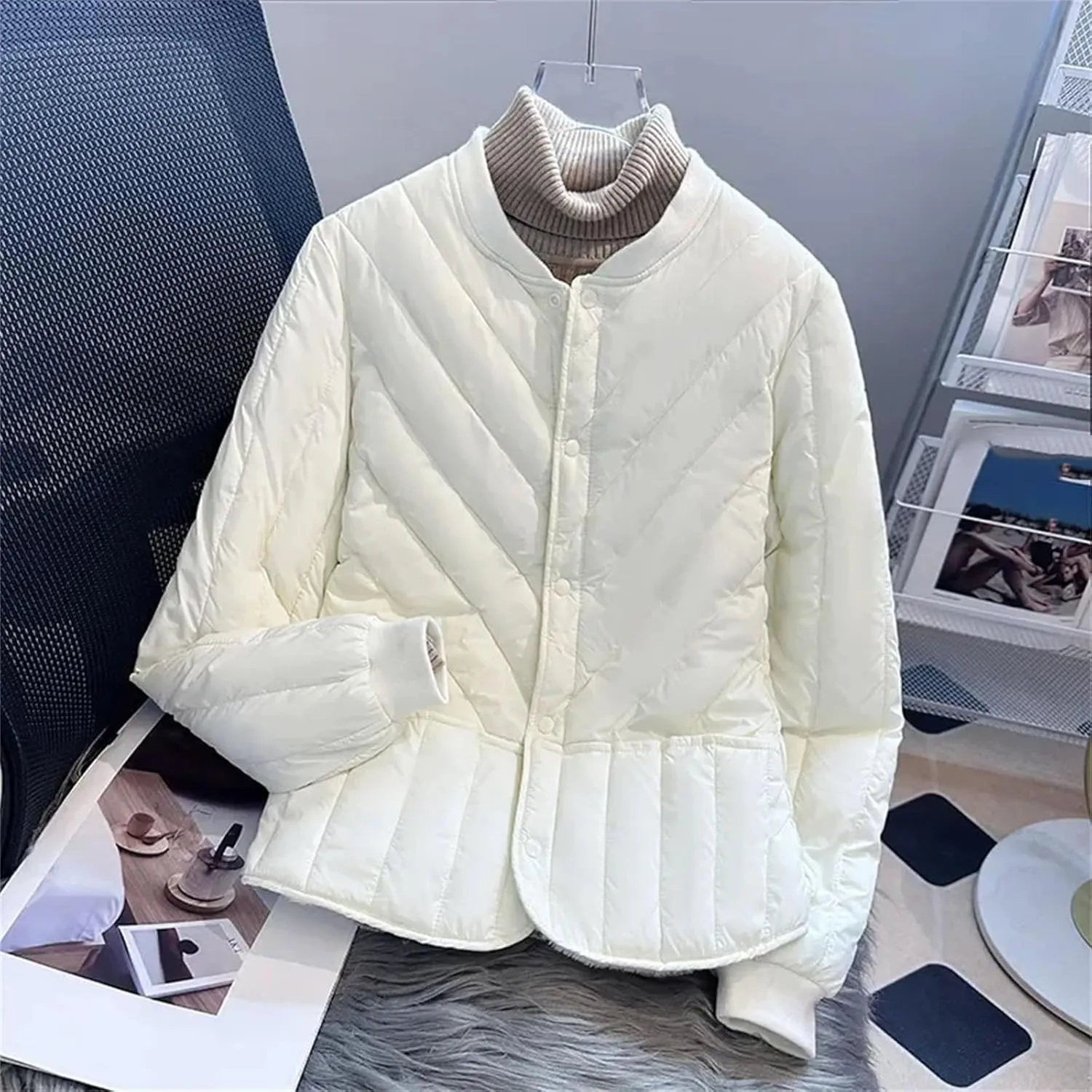 Winter Short Liner Down Padded Jacket WomenVelvet Thick Warm Cotton Clothes Female Slim Coat