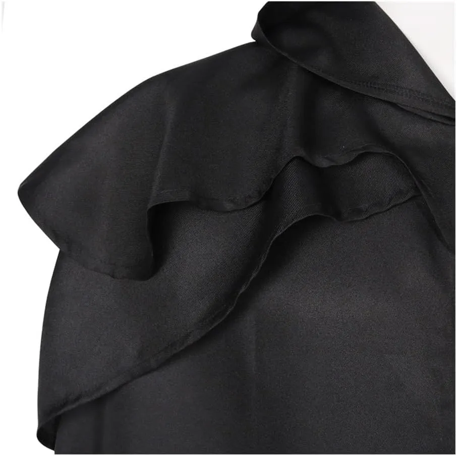 Wizard Cloak 4 Colors Men Cloak Hooded Medieval Monk Costume Windproof Coat Gothic Wizard Cape Halloween Death Mantles(Blue,Small)