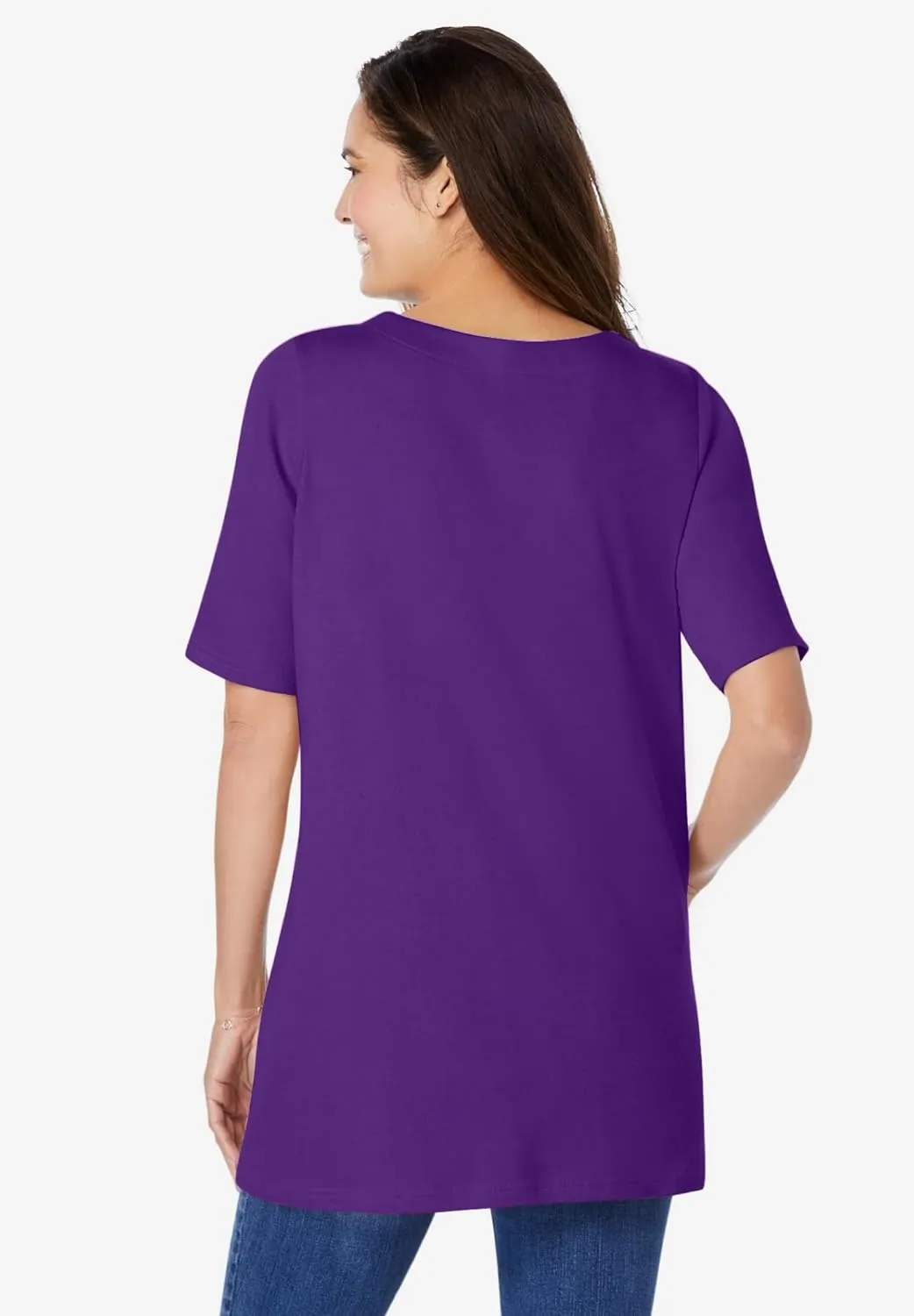 Woman Within Plus Size 7-Day Embroidered Layered-Look Tunic