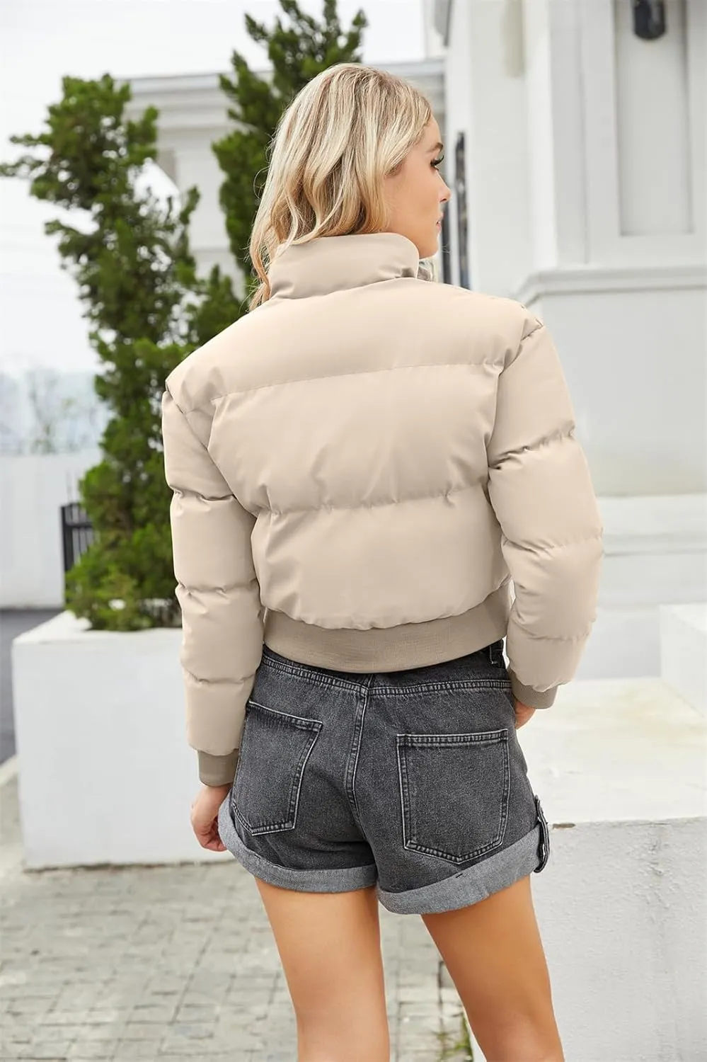Women Cotton-Padded Jacket Short Cropped Jacket Loose-fit Down Serve Student Fashion Coat Women's Clothing