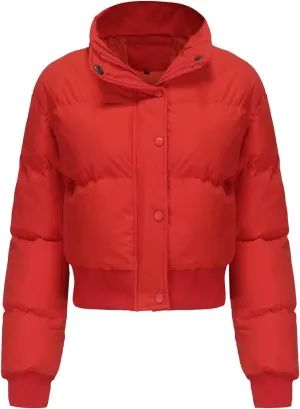 Women Cotton-Padded Jacket Short Cropped Jacket Loose-fit Down Serve Student Fashion Coat Women's Clothing