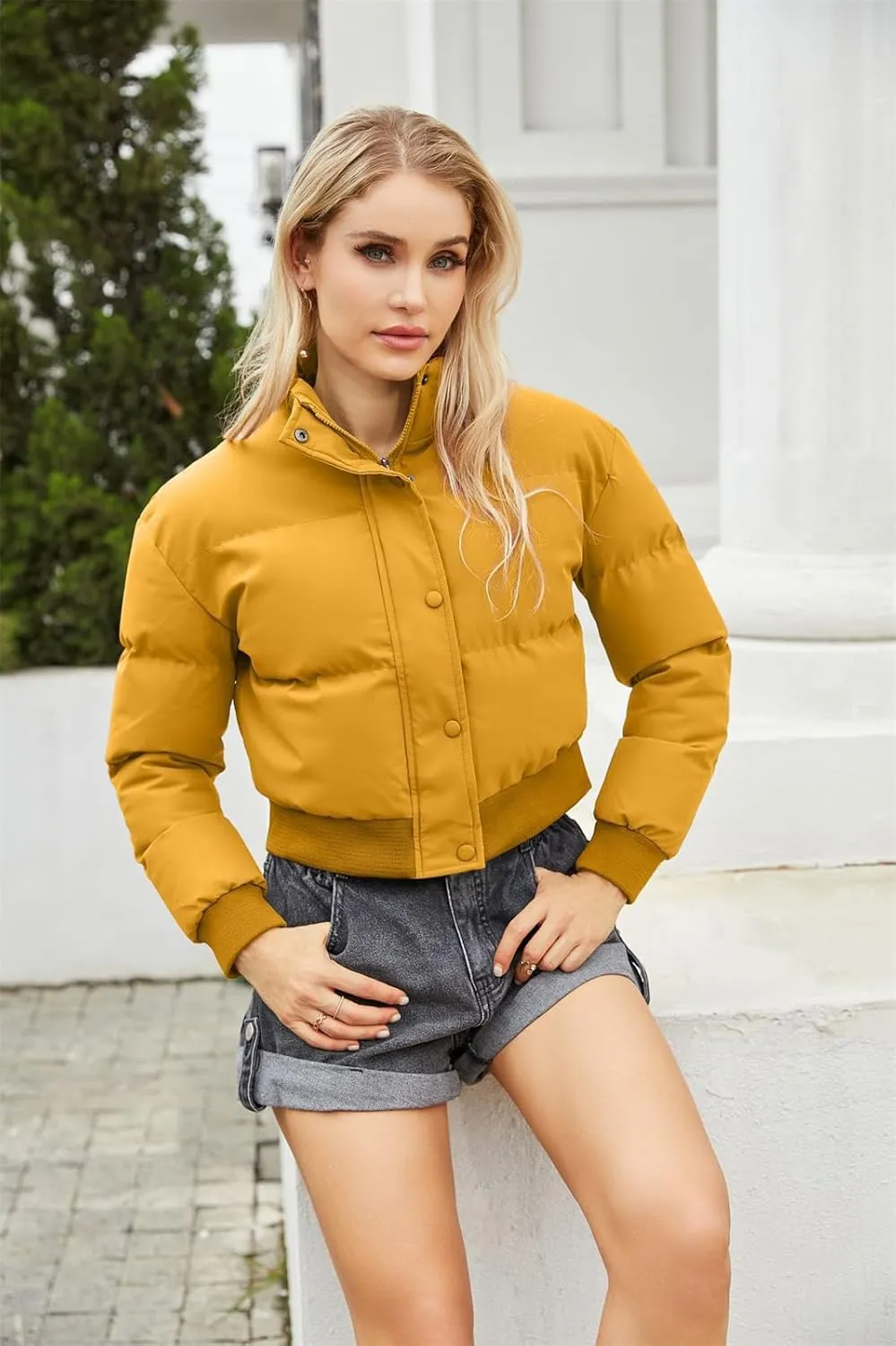 Women Cotton-Padded Jacket Short Cropped Jacket Loose-fit Down Serve Student Fashion Coat Women's Clothing