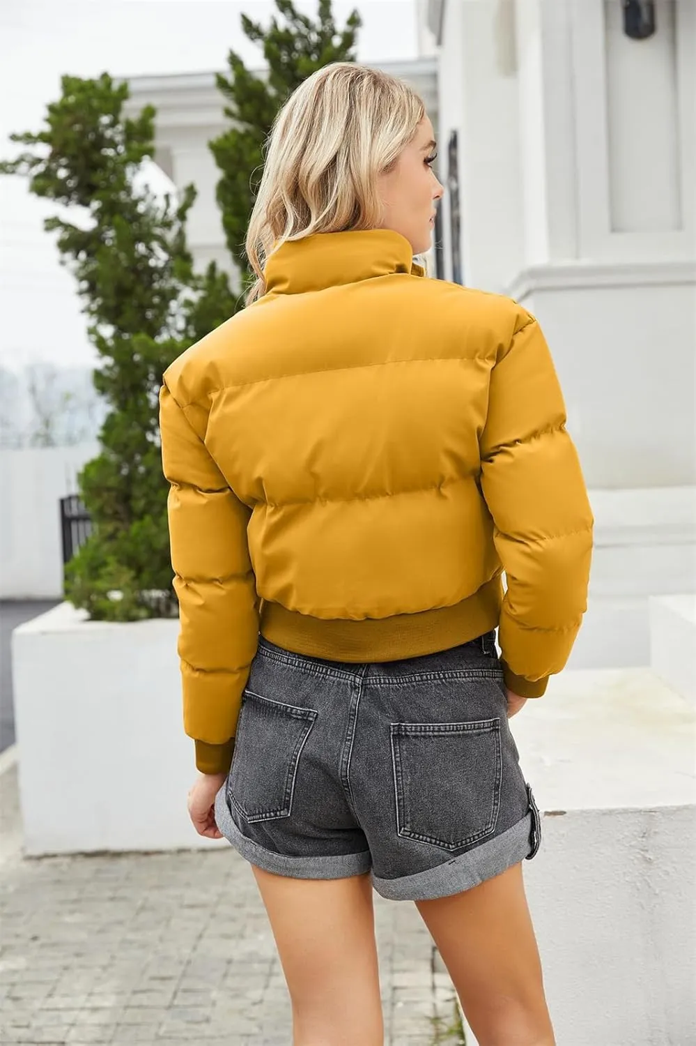 Women Cotton-Padded Jacket Short Cropped Jacket Loose-fit Down Serve Student Fashion Coat Women's Clothing