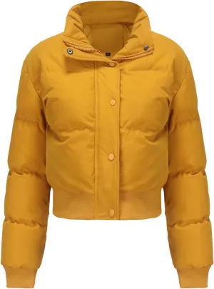 Women Cotton-Padded Jacket Short Cropped Jacket Loose-fit Down Serve Student Fashion Coat Women's Clothing