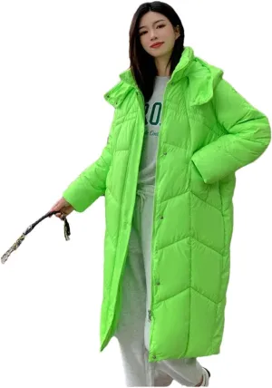 Women Winter Jacket Windproof Down Cotton Coat Long Thick Warm Padded Puffer Parkas Female Hooded Overcoat