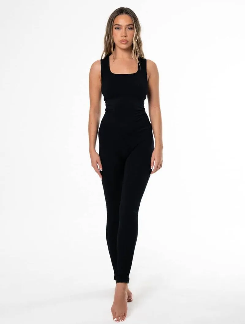 Women Yoga Jumpsuits Workout Ribbed Sport One Piece Tank Top Jumpsuit