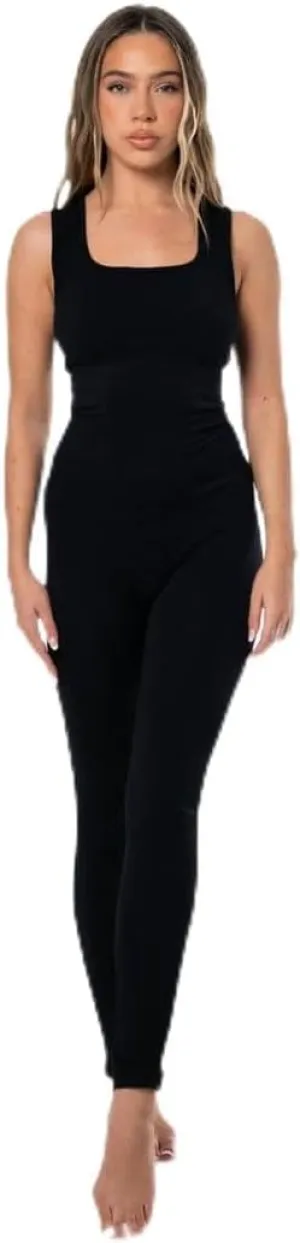 Women Yoga Jumpsuits Workout Ribbed Sport One Piece Tank Top Jumpsuit