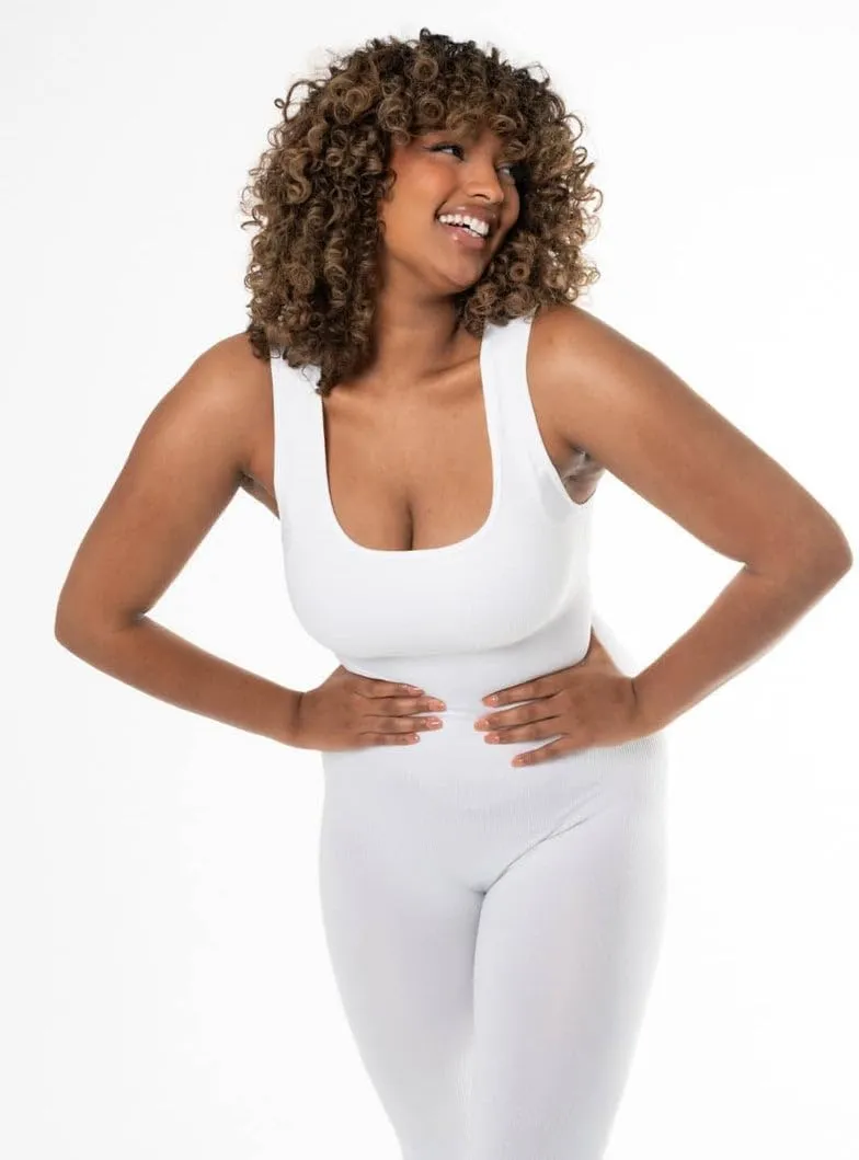 Women Yoga Jumpsuits Workout Ribbed Sport One Piece Tank Top Jumpsuit
