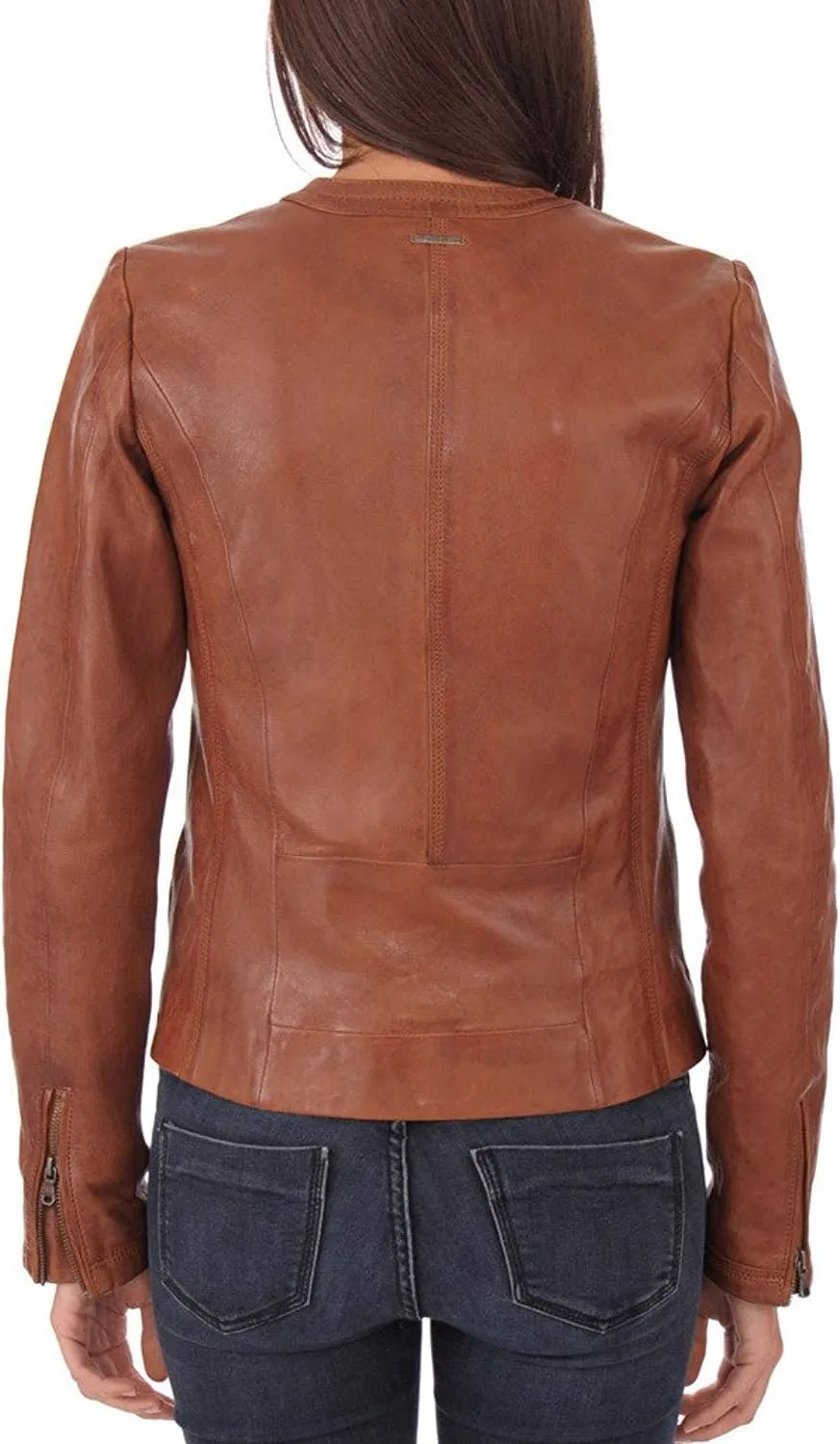 Women's Lambskin Leather Moto Biker Jacket - Winter Wear