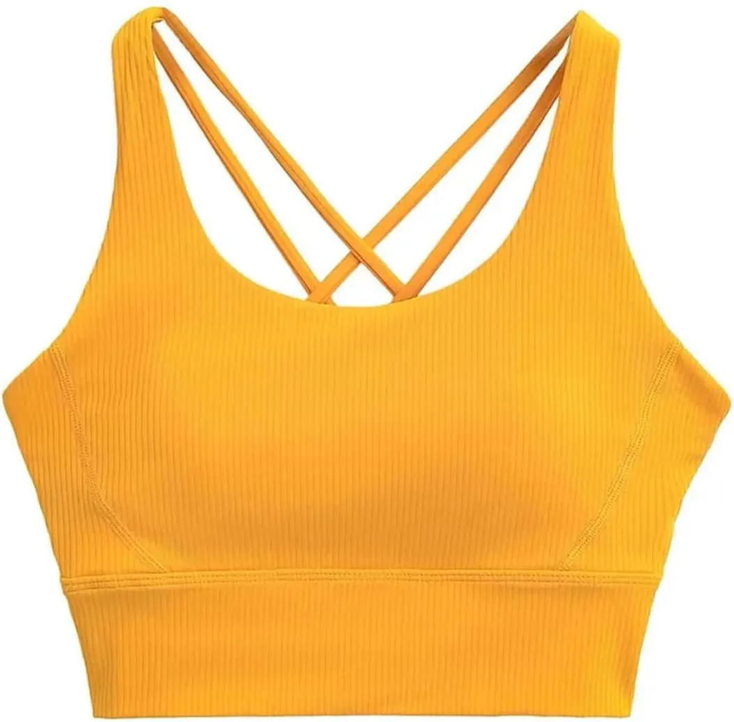 Women's Round Neck Sleeveless Tank Top Built-in Chest Pad Ribbed Casual Camisole