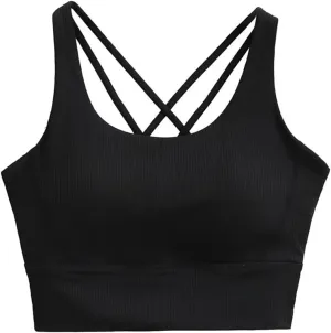 Women's Round Neck Sleeveless Tank Top Built-in Chest Pad Ribbed Casual Camisole
