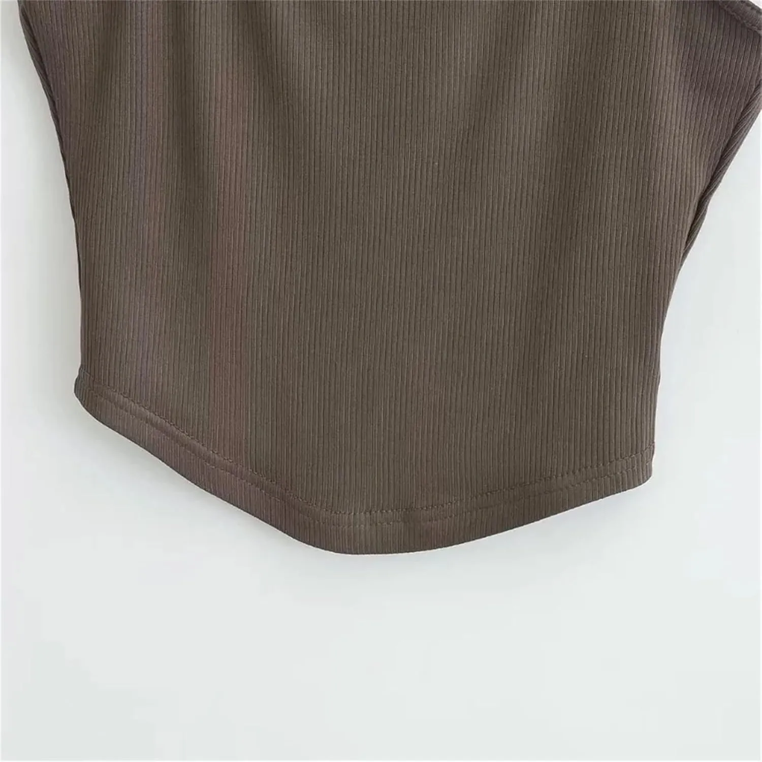 Women's Round Neck Spaghetti Strap Camisole Ribbed Slim Fit Summer Everyday Tank Top