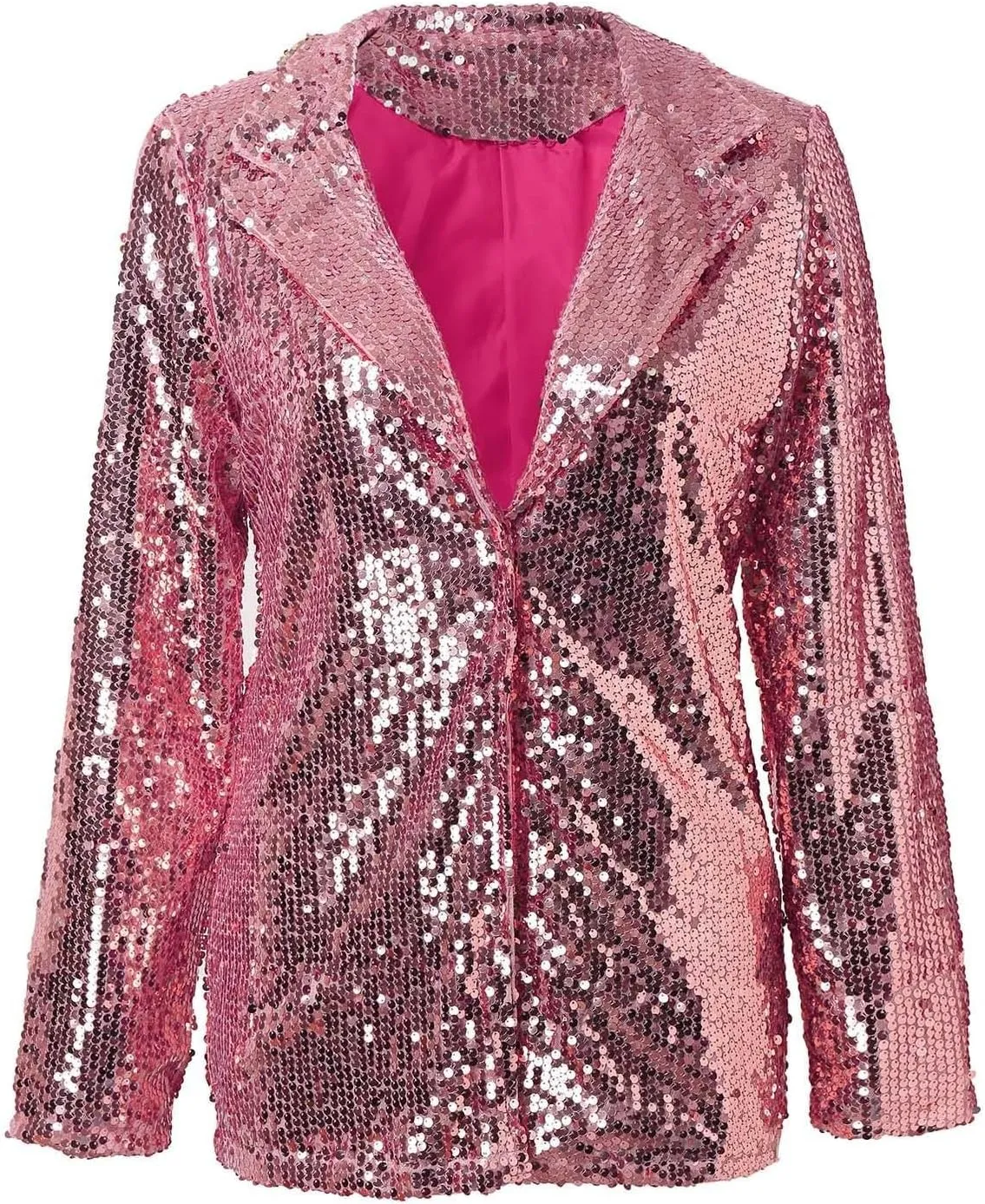 Women's Sequin Blazer Sparkly Party ChristmasLong Sleeve Lapel Open Front Glitter Sequin Jacket