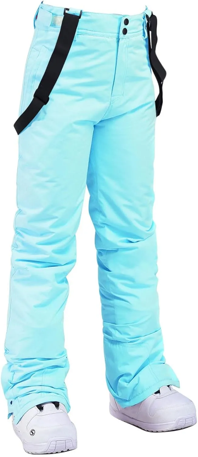 Women's Ski Pants Unisex Snow Ski Waterproof Softshell Snowboard Pants Outdoor Windproof Hiking Fleece Lined Trousers