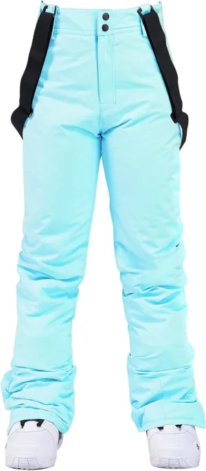 Women's Ski Pants Unisex Snow Ski Waterproof Softshell Snowboard Pants Outdoor Windproof Hiking Fleece Lined Trousers