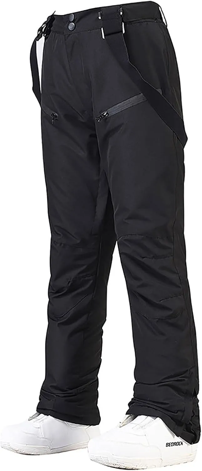 Women's Ski Pants Unisex Snow Ski Waterproof Softshell Snowboard Pants Outdoor Windproof Hiking Fleece Lined Trousers