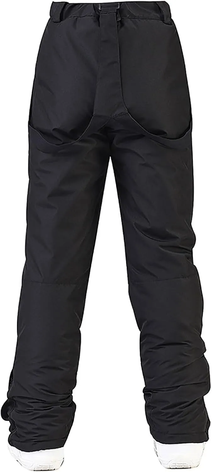 Women's Ski Pants Unisex Snow Ski Waterproof Softshell Snowboard Pants Outdoor Windproof Hiking Fleece Lined Trousers